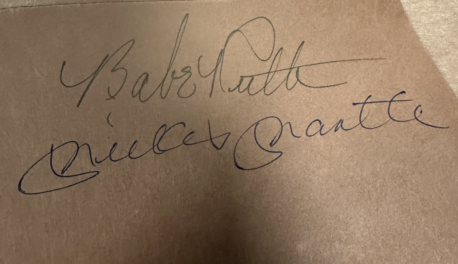 Babe Rut Mickey Mantle Autographed Page 