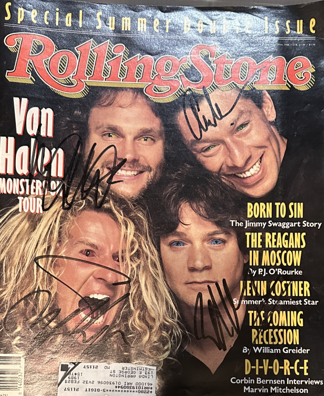 Van Halen Autographed Magazine SAMMY DAVE MIKE ALEX