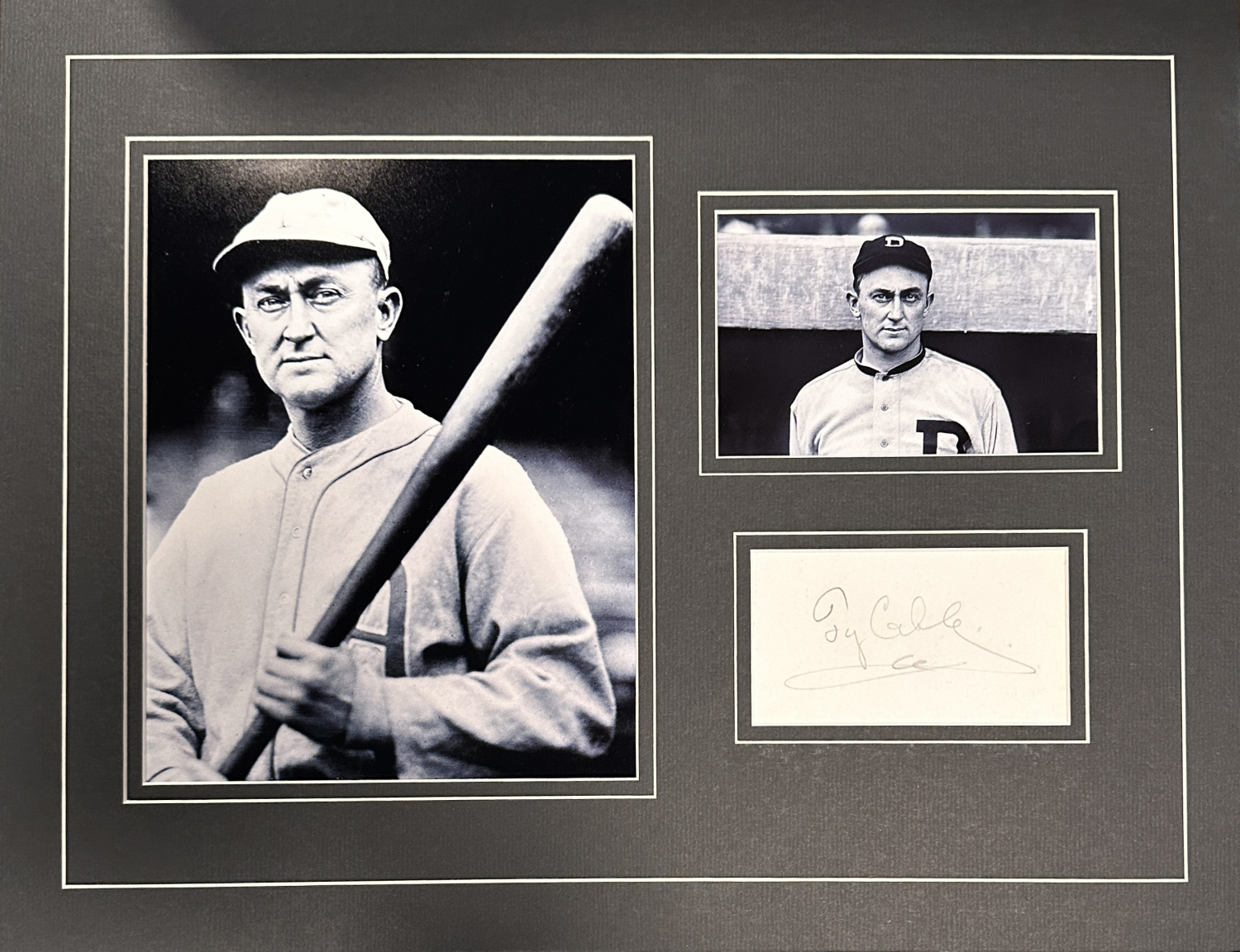Ty Cobb Autographed Display