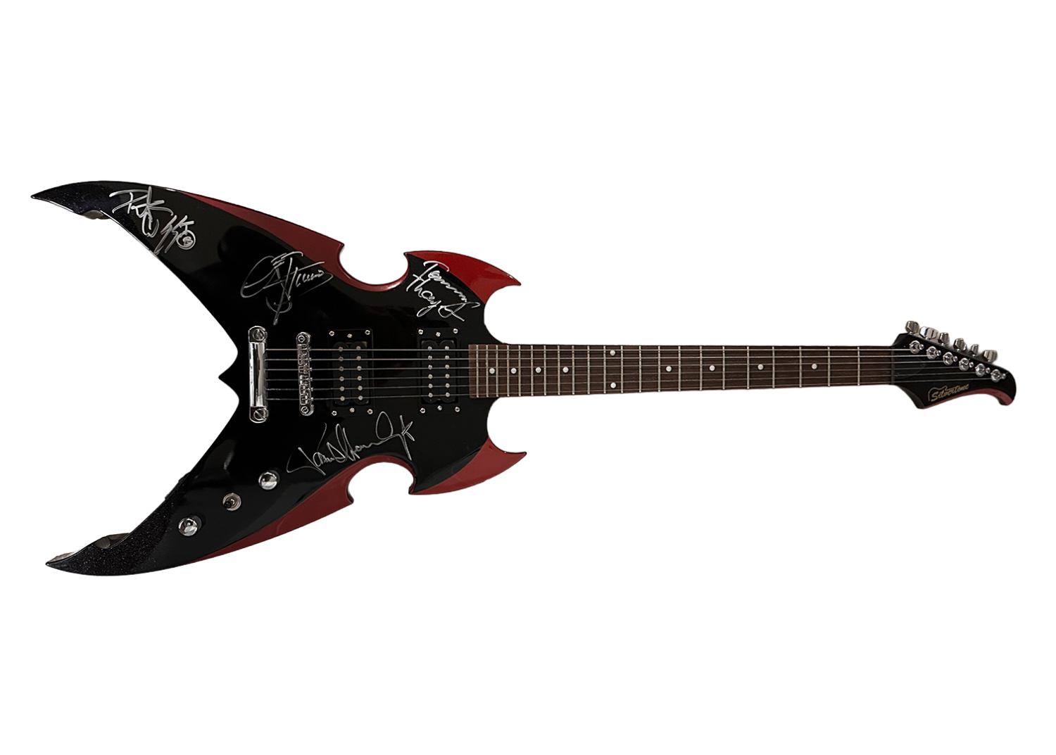 Kiss Autographed Guitar TOMMY PAUL PETER GENE