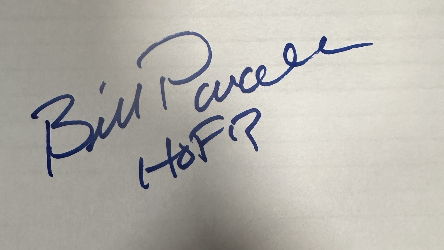 Bill Parcell Autographed Card 