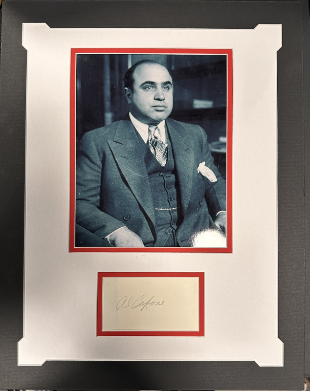 Al Capone Autographed Display