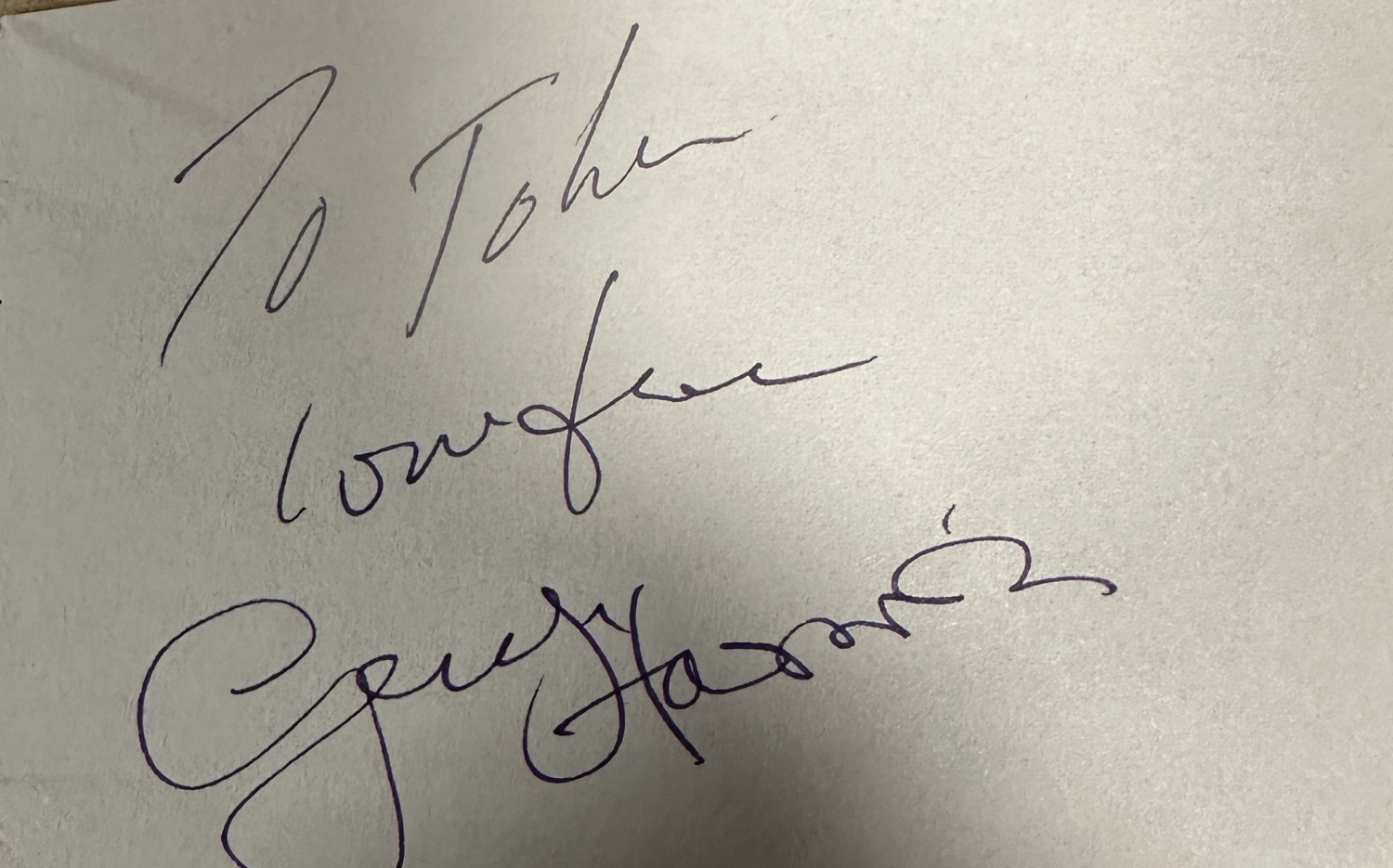 George Harrison Autographed PAGE