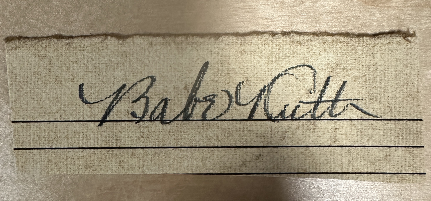 Babe Ruth Autograph Cut