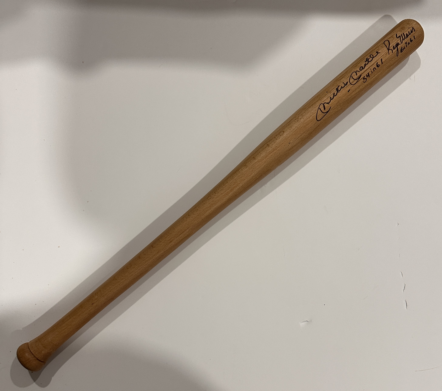 Mickey Mantle Roger Maris Autographed BAT