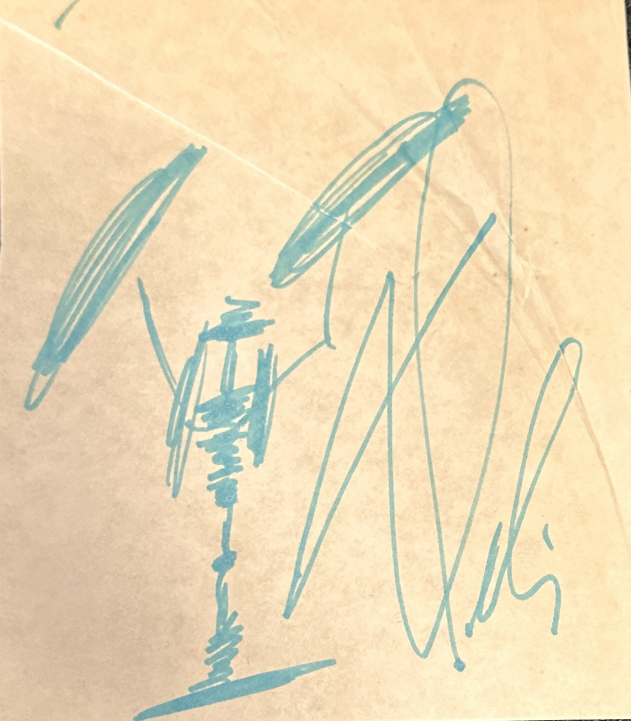 Dali AUTOGRAPHED Hand Drawn Sketch