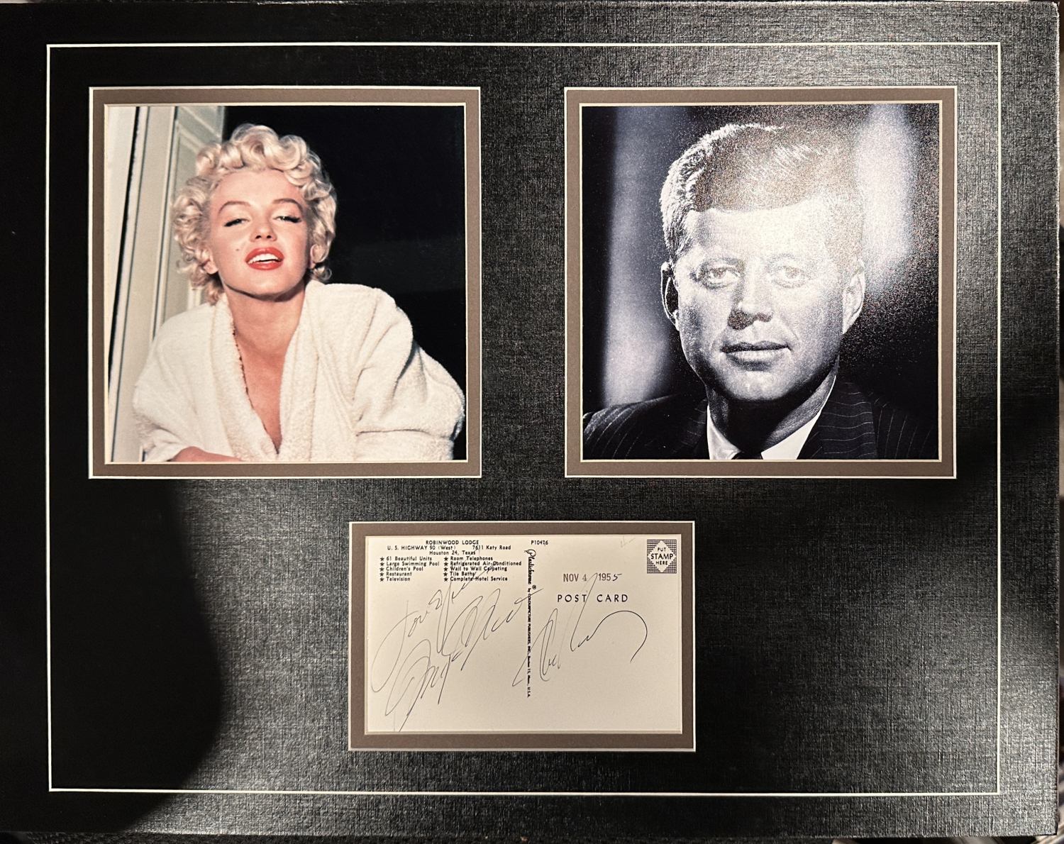 Marilyn Monroe JFK Autographed DISPLAY