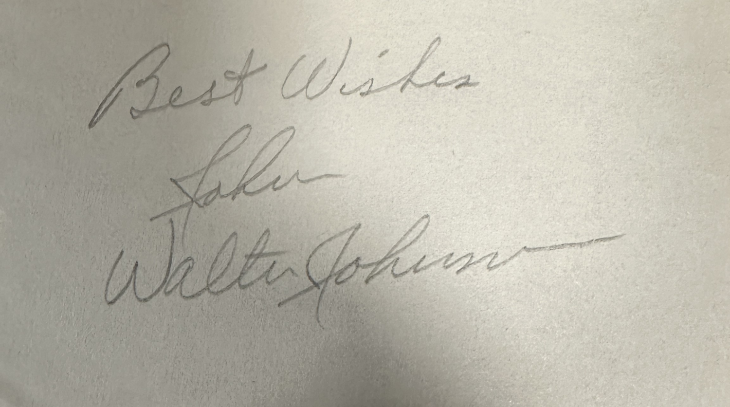 Walter Johnson Cut Autograph