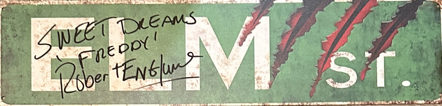 Freddy Krueger Autographed Elm Street Sign