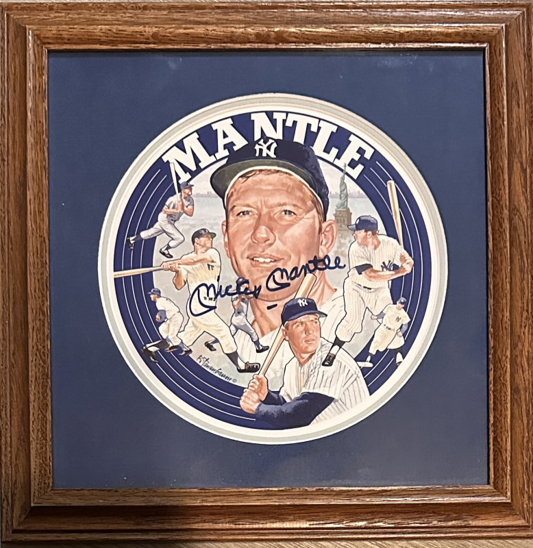 Mickey Mantle Autographed Framed Circle Photo