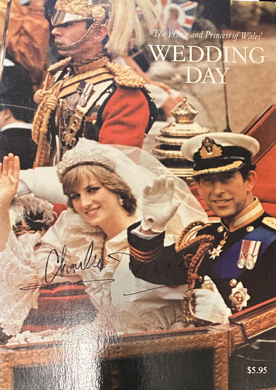 Prince Charles and Princess Diana Autographed Book RARE