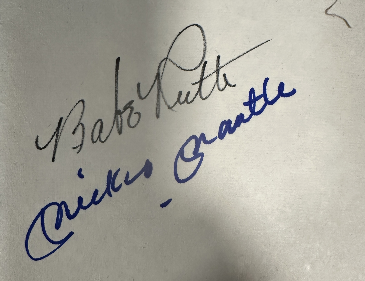Babe Ruth Mickey Mantle Cut Autograph